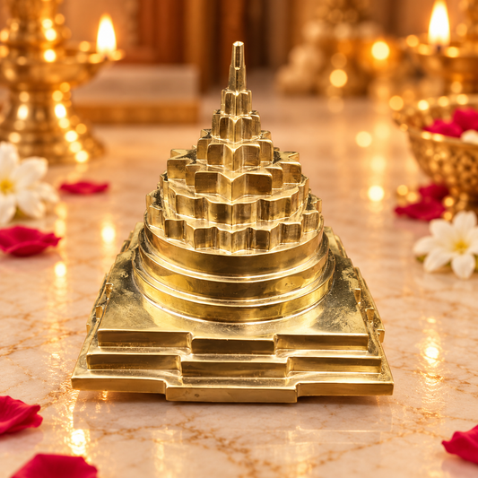 Akhand Handmade Solid Panchdhatu Meru Shree Yantra 5*5 Inch