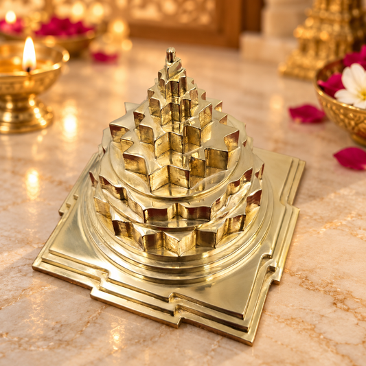 Akhand Handmade Solid Panchdhatu Meru Shree Yantra 6*6 Inch