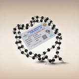 Natural Karungali Mala with Silver & White Metal Capping | Certified Ebony Wood Mala (Round Beads)