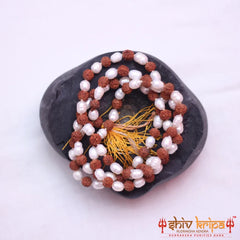 Rudraksha With Pearl Mala