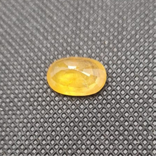 Natural Yellow Sapphire (Pukhraj) | Certified Gemstone – 7.22 Carat