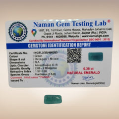 Natural Emerald (Panna) | Certified Gemstone 6.38 Carat
