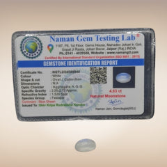 Natural Moonstone (Chandramani) | Certified Gemstone 4.83 Carat