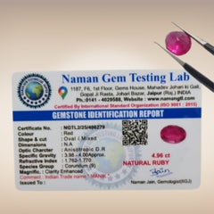 Natural Ruby (Manik) | Certified Gemstone 4.96 Carat