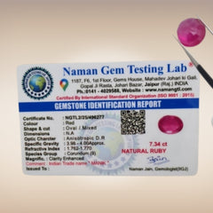 Natural Ruby (Manik) | Certified Gemstone 7.34 Carat