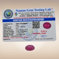 Natural Ruby (Manik) | Certified Gemstone 10.50 Carat