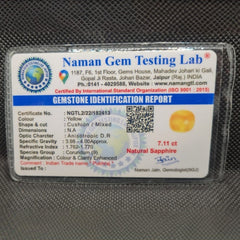 Natural Yellow Sapphire (Pukhraj) | Certified Gemstone – 7.11 Carat