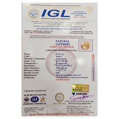 Natural Sri Lankan / Ceyloni Yellow Sapphire - 6.23 Carat