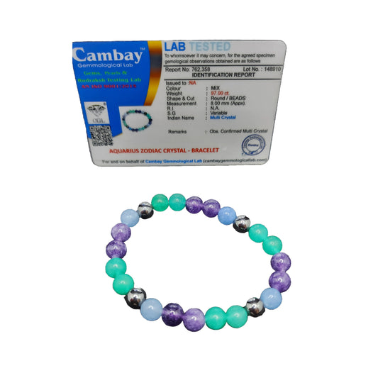 Aquarius Zodiac Crystal Bracelet