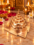 Akhand Handmade Solid Copper Meru Shree Yantra 4*4 inch