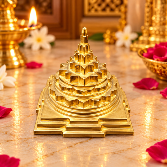 Akhand Handmade Solid Panchdhatu Meru Shree Yantra 3*3 Inch