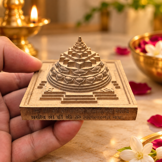 CNC Copper Meru with mantra 2.75*2.75 inch