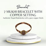 7 Mukhi Rudraksha Nepali Bracelet with Copper Setting