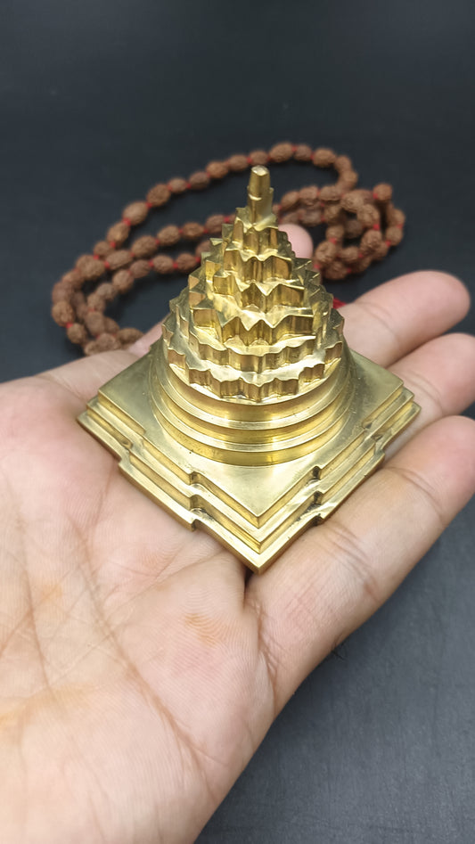 Akhand Handmade Solid Panchdhatu Meru Shree Yantra 2.5*2.5 Inch