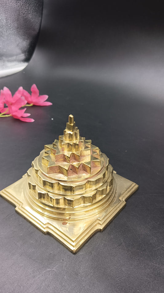 Akhand Handmade Hollow Panchdhatu Meru Shree Yantra 4*4 Inch