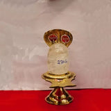 Baan-lingam with Brass Jalhari Rock-Quartz(sphatik)