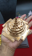 Akhand Handmade Hollow Copper Meru Shree Yantra 5*5 inch