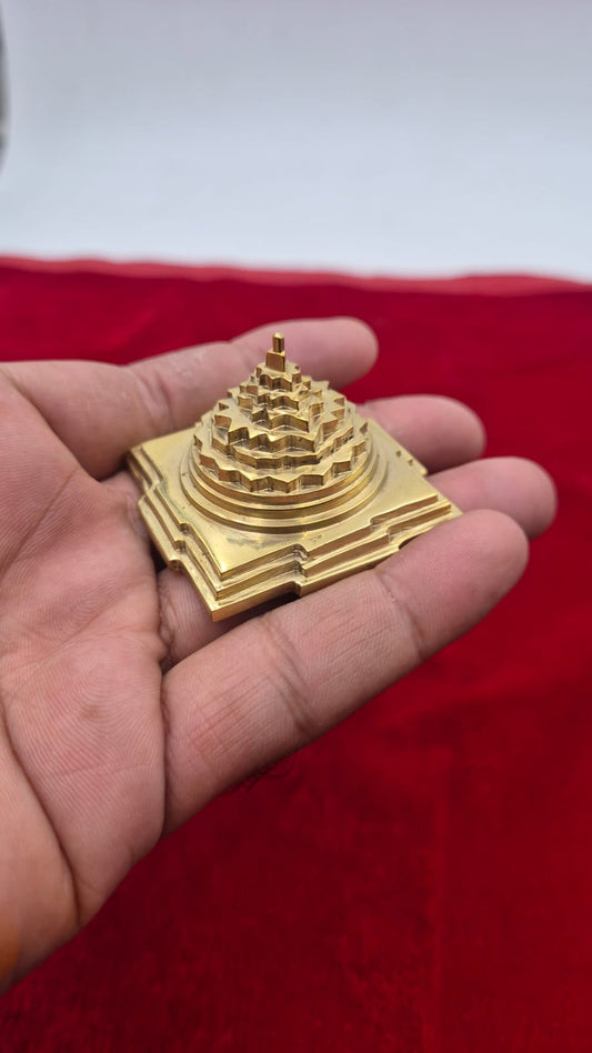 Akhand Handmade Solid Panchdhatu Meru Shree Yantra 2*2 Inch
