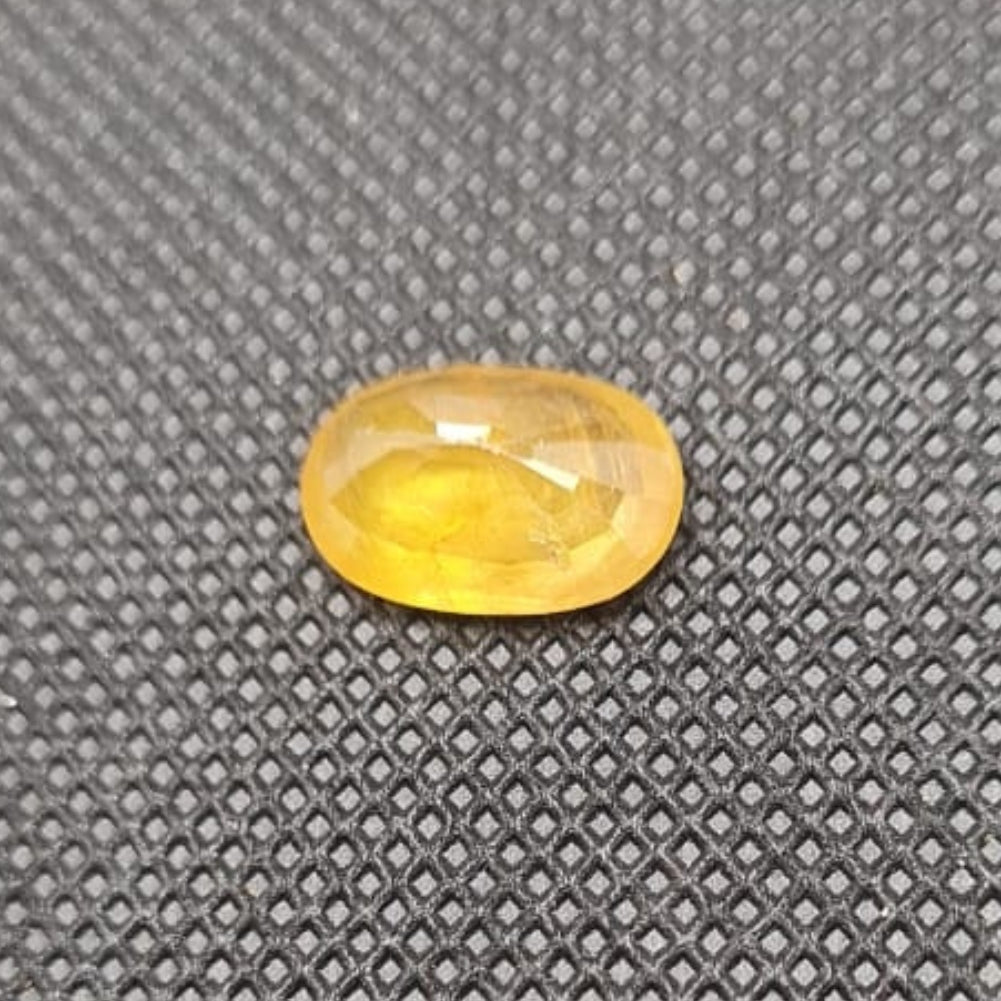 Natural Yellow Sapphire (Pukhraj) | Certified Gemstone – 7.22 Carat