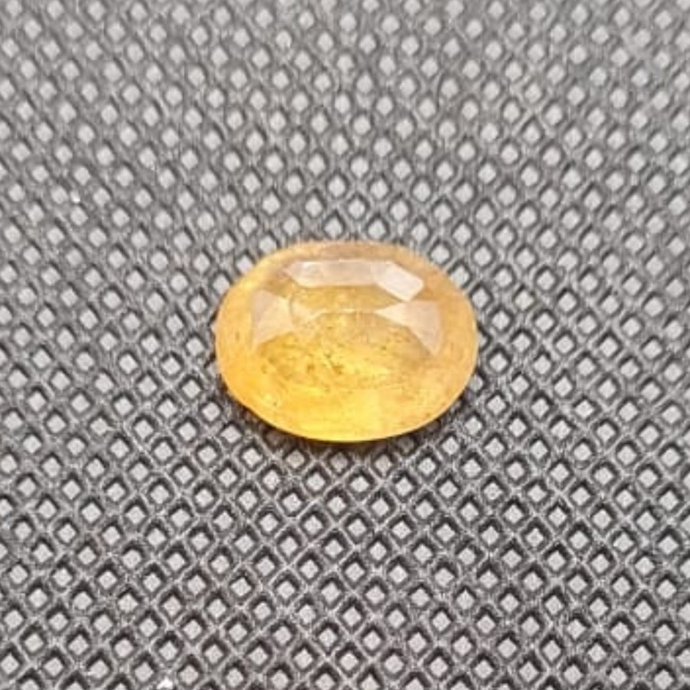 Natural Yellow Sapphire (Pukhraj) | Certified Gemstone – 7.27 Carat