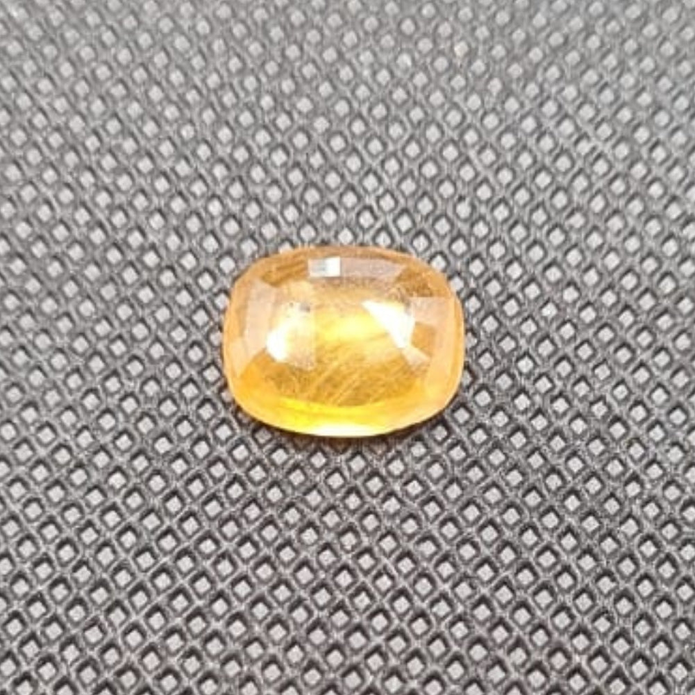 Natural Yellow Sapphire (Pukhraj) | Certified Gemstone – 8.10 Carat