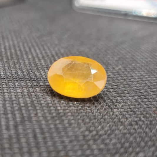 Natural Yellow Sapphire (Pukhraj) | Certified Gemstone – 8.34 Carat