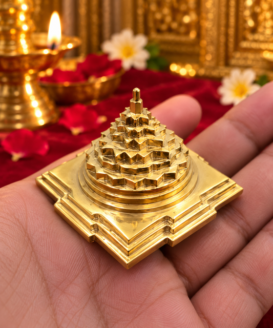 Akhand Handmade Solid Panchdhatu Meru Shree Yantra 2*2 Inch