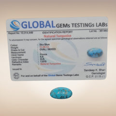 Natural Turquoise (Firoza) | Certified Gemstone 11.06 Carat