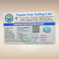 Natural Turquoise (Firoza) | Certified Gemstone 14.58 Carat