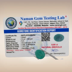Natural Emerald (Panna) | Certified Gemstone 6.85 Carat