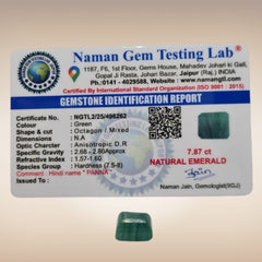 Natural Emerald (Panna) | Certified Gemstone 7.87 Carat