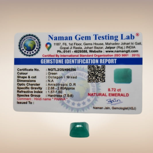 Natural Emerald (Panna) | Certified Gemstone 8.72 Carat