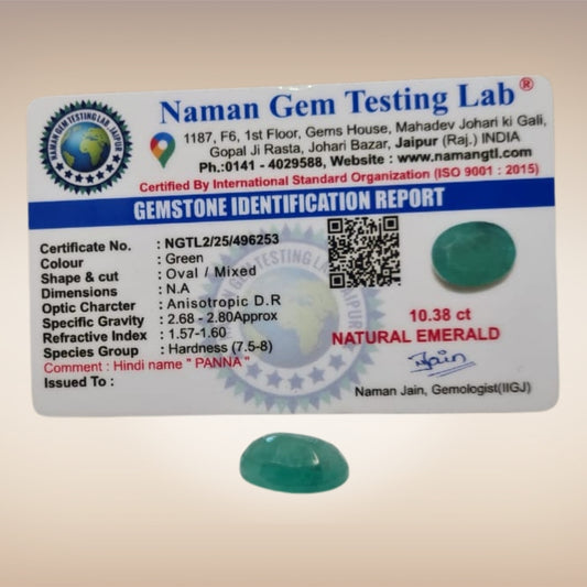 Natural Emerald (Panna) | Certified Gemstone 10.38 Carat