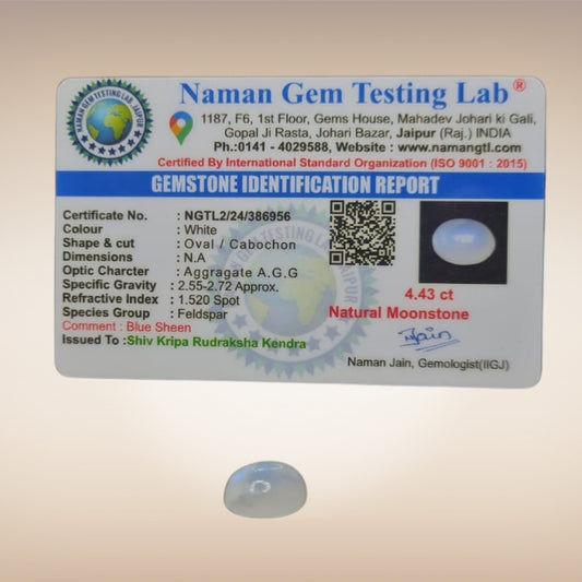 Natural Moonstone (Chandramani) | Certified Gemstone 4.43 Carat