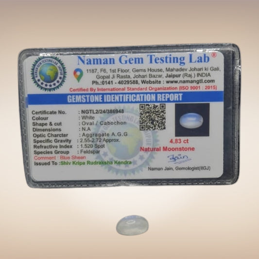 Natural Moonstone (Chandramani) | Certified Gemstone 4.83 Carat