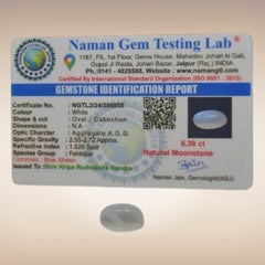 Natural Moonstone (Chandramani) | Certified Gemstone 6.36 Carat