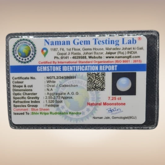 Natural Moonstone (Chandramani) | Certified Gemstone 7.25 Carat