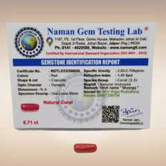 Natural Coral (Moonga) | Certified Gemstone 6.71 Carat