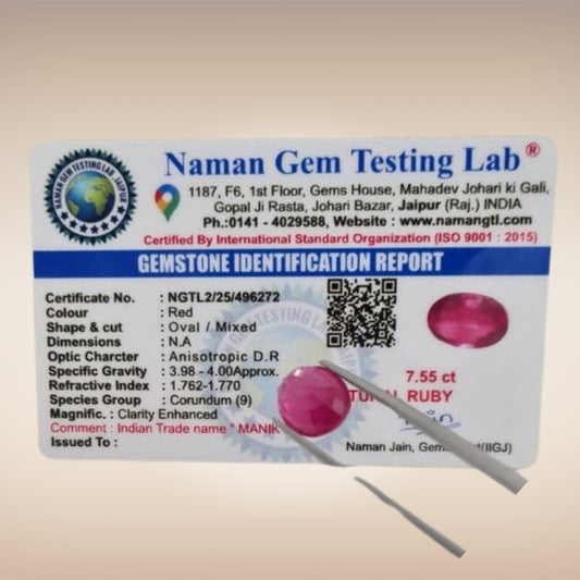 Natural Ruby (Manik) | Certified Gemstone 7.55 Carat