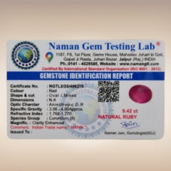 Natural Ruby (Manik) | Certified Gemstone 9.42 Carat