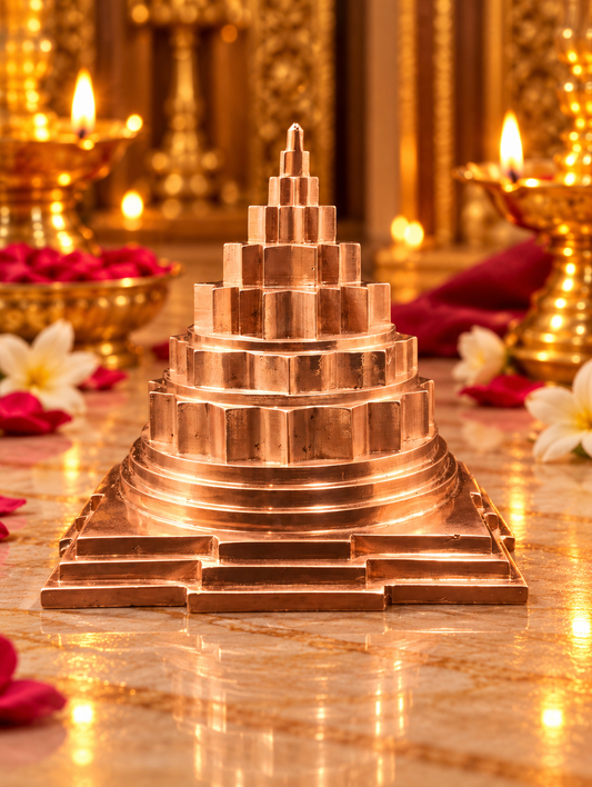 Akhand Handmade Solid Copper Meru Shree Yantra 5*5 inch