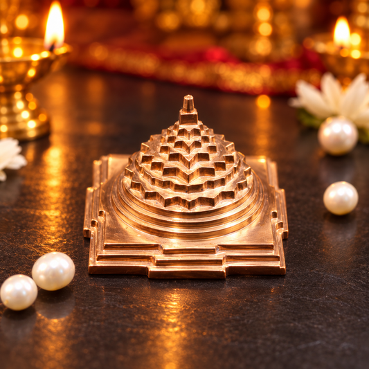 Akhand Handmade Solid Copper Meru Shree Yantra 2*2 inch