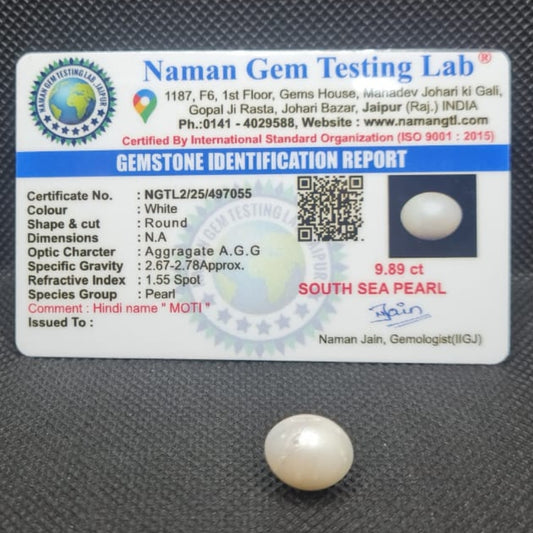 South Sea Pearl (Moti) | Certified Natural Pearl 9.89 Carat
