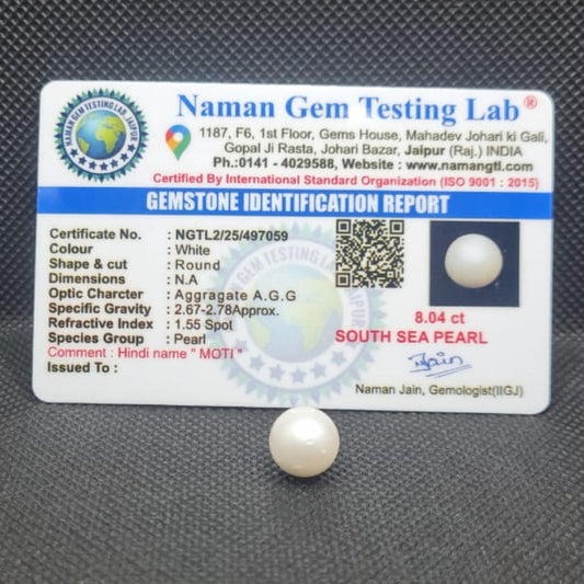 South Sea Pearl (Moti) | Certified Natural Pearl 8.04 Carat