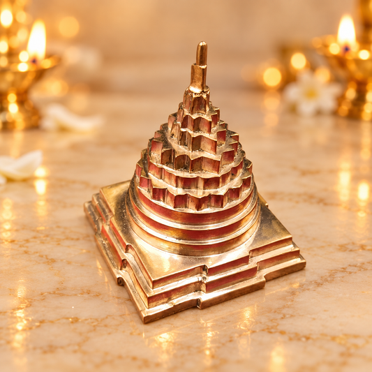 Akhand Handmade Solid Copper Meru Shree Yantra 2.25*2.25 inch
