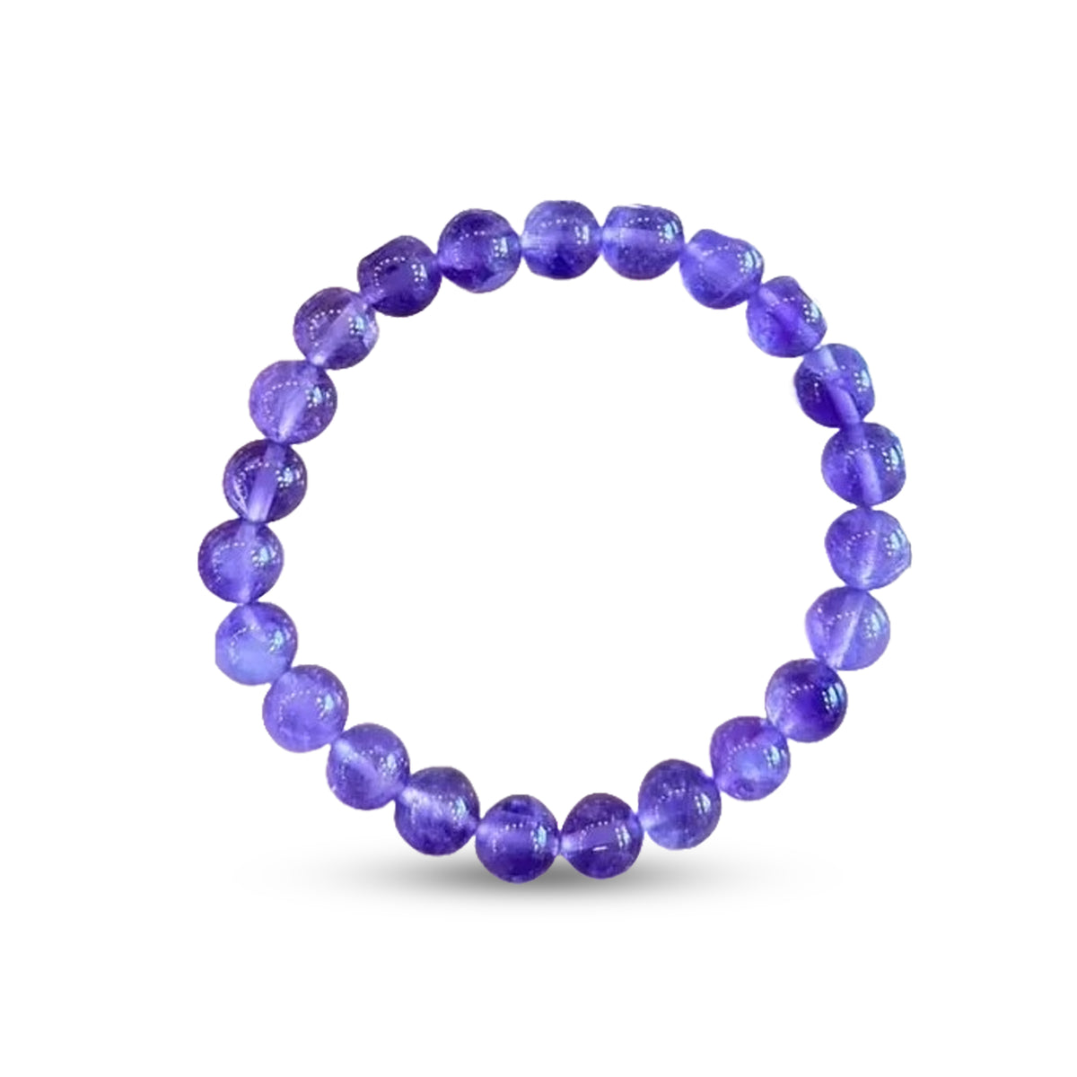Skysk Natural Amethyst Chip Gemstone Bracelet – 8" With Magnetic Clasp, Silver Plated