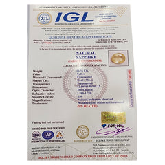 Natural Sri Lankan /Ceyloni Yellow Sapphire - 6.56 Carat