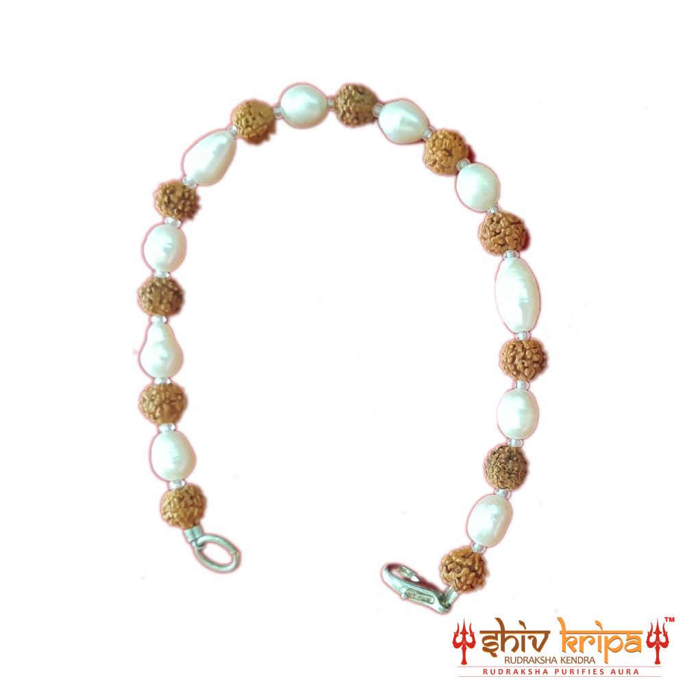 Rudraksha with Pearl Bracelet
